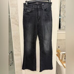 Hudson LA Barbara High Waist Bootcut Crop Jeans in Someday Soon Black